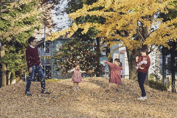 ペリカン児童公園で撮影した家族写真
