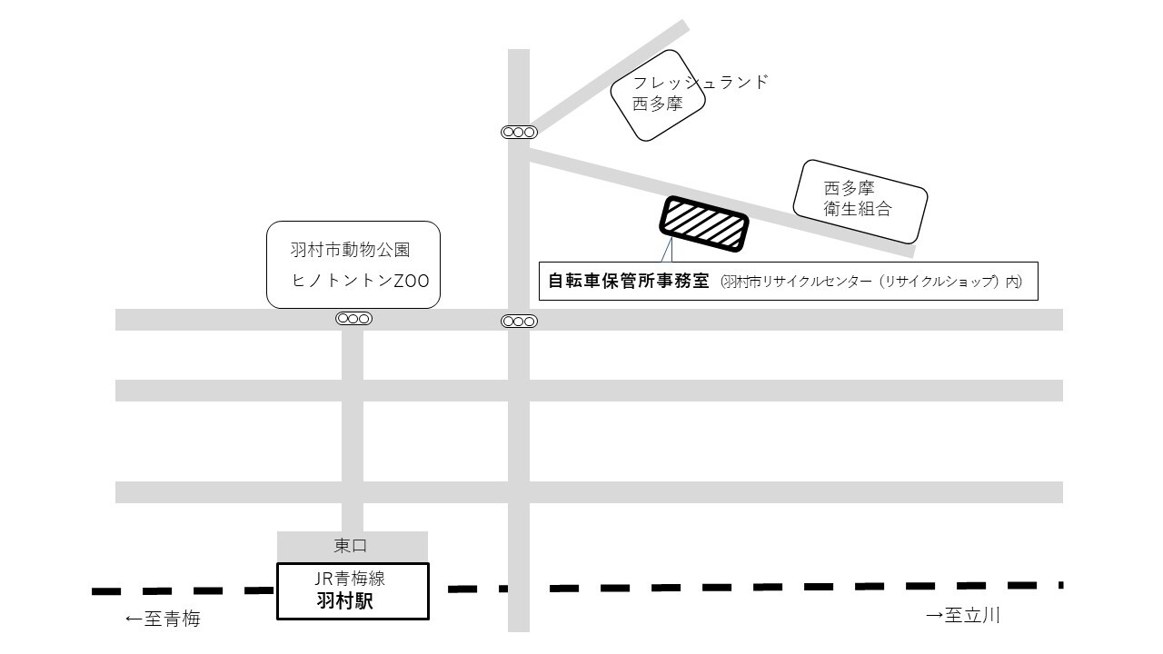 移転後の自転車保管所