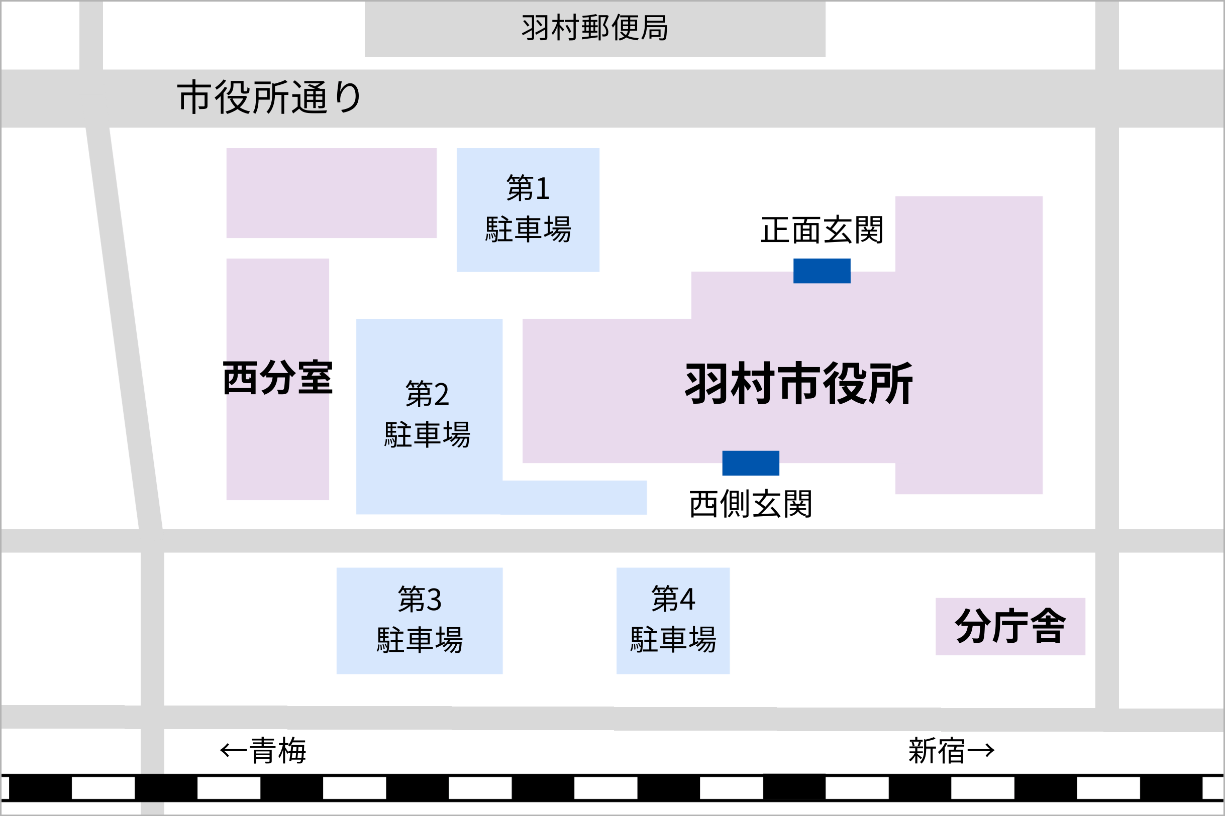 羽村市役所・分庁舎・西分室の地図