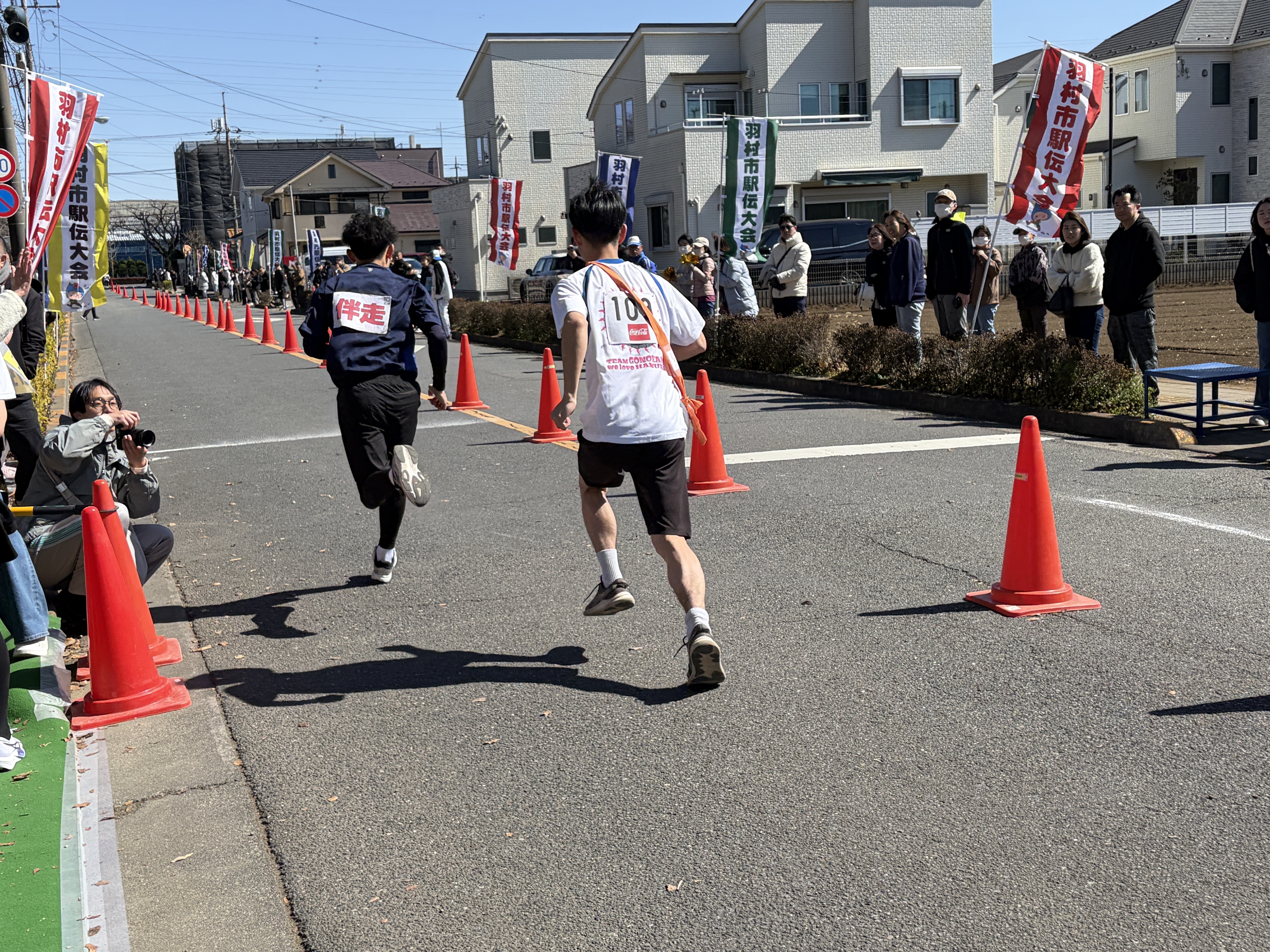 駅伝大会(伴走)の様子の写真
