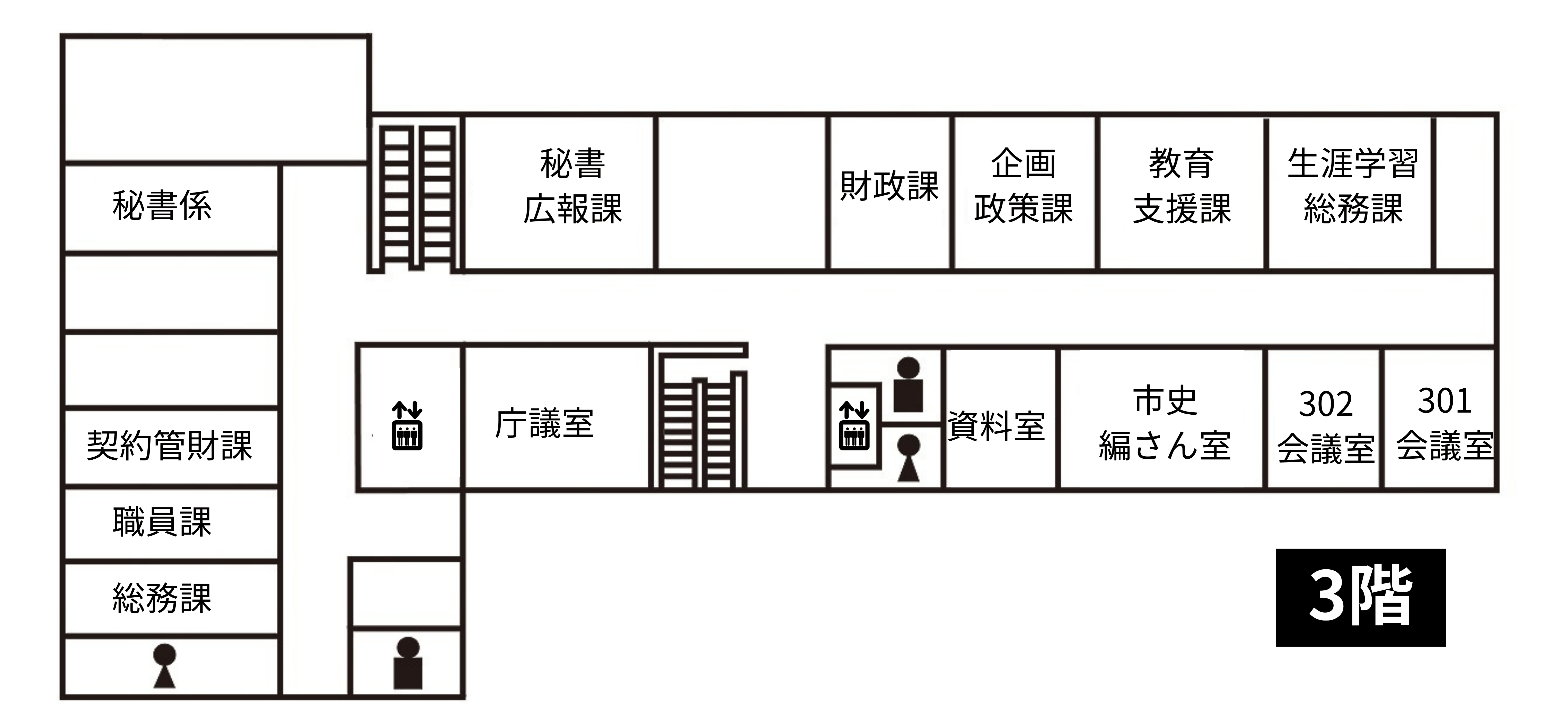羽村市役所3階フロア図