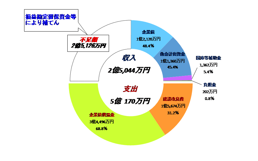 資本的収支円グラフ