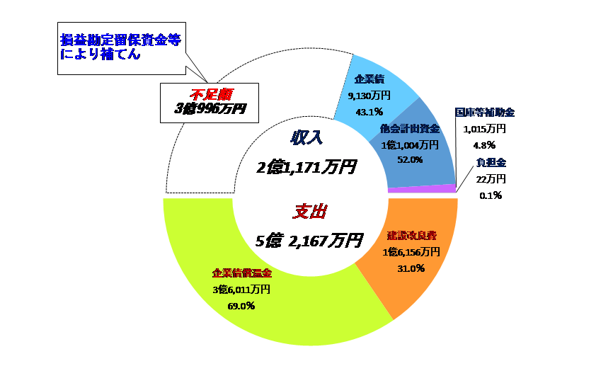 資本的収支円グラフ