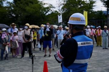 羽村市総合防災訓練メイン会場（栄小学校）の様子