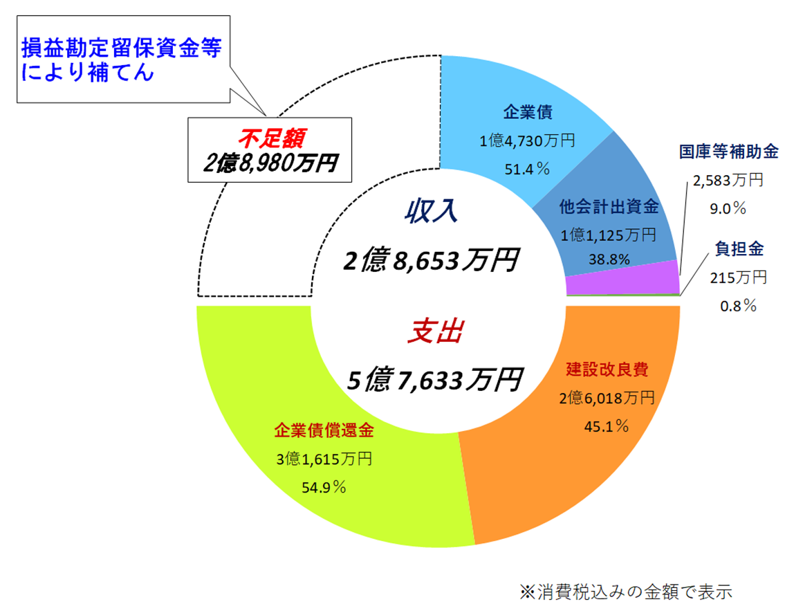 資本的収支円グラフ