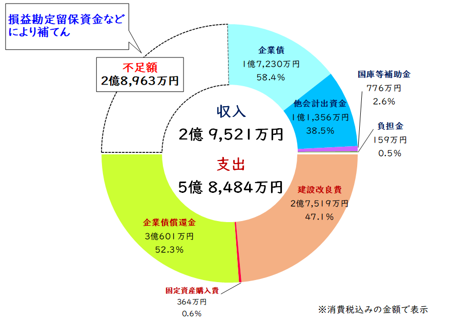 資本的収支円グラフ
