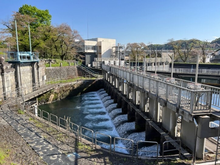 大量の水が吸い込まれていく玉川上水第3水門